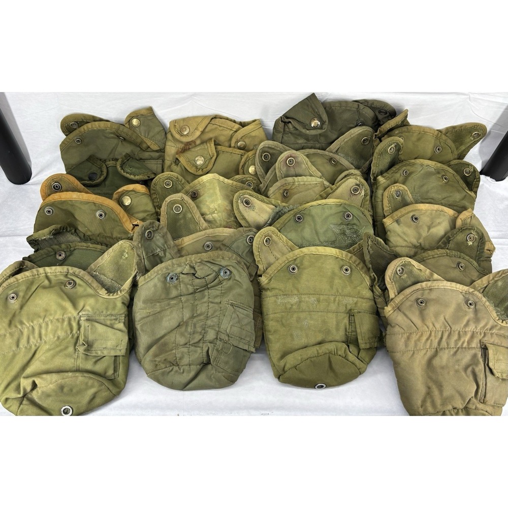 US Army Nylon Canteen Cover Alice Clip Military Issue Heavy Wear Vintage Lot 20